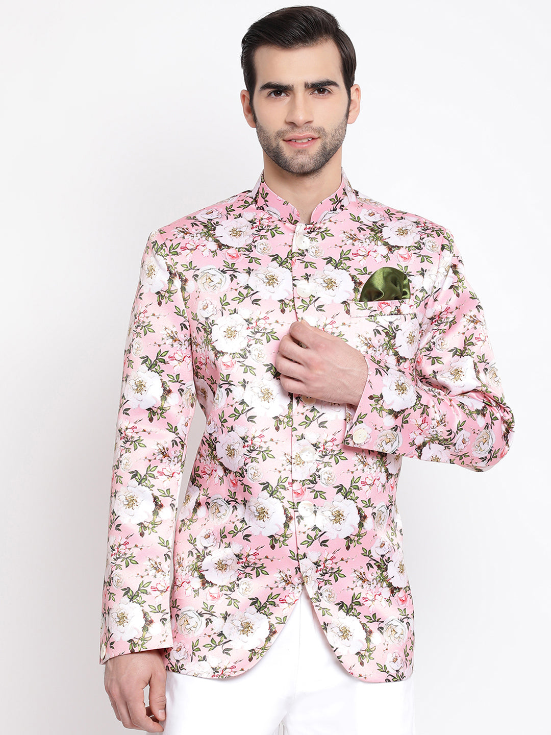 Men's Pink Silk Blend Jodhpuri