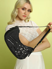 Women's The Denim Shoulder Bag - Charcoal Black