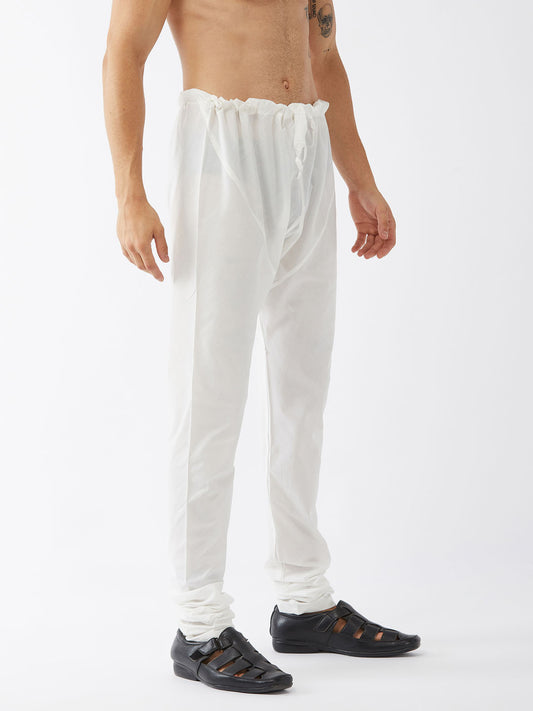 Men's White Cotton Blend Pyjama