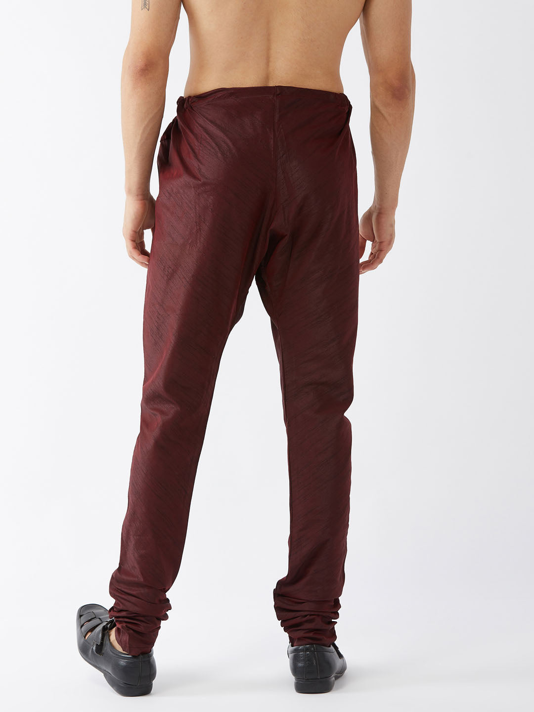 Men's Wine Silk Blend Pyjama