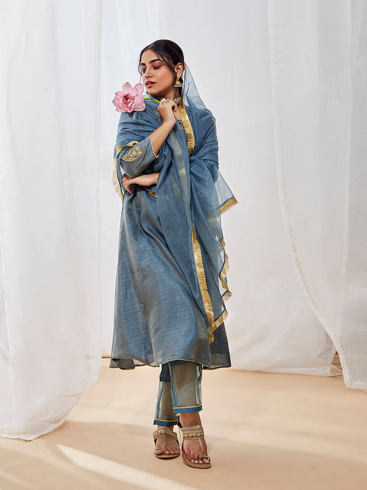 Women's Grey Kurta Set