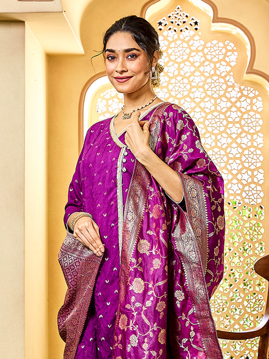 Women's Purple Kurta Set