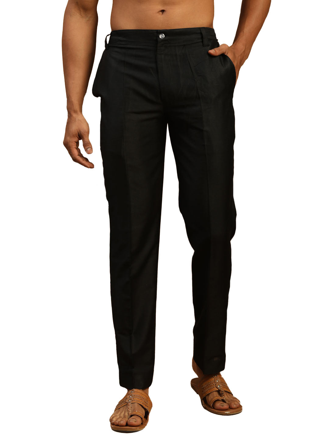 Men's Black Viscose Pant Style Pyjama