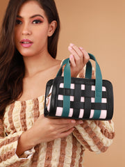 Women's The Weave Camera Mini Sling Bag - Teal Green & Onyx Black