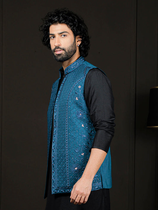 Men's Silk Blend Nehru Jacket