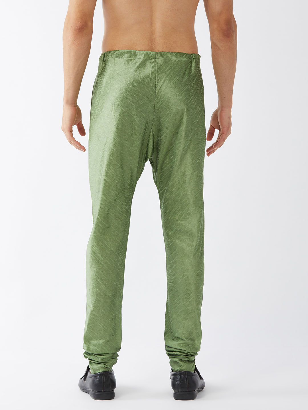 Men's Light Green Silk Blend Pyjama