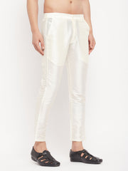 Men's Cream Silk Blend Pant Style Pyjama