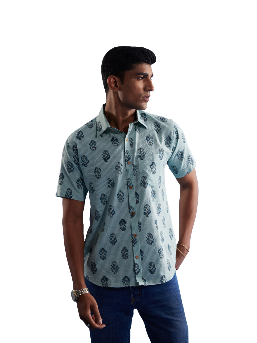 Men's Mehandi Cotton Shirt