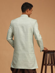 Men's Mint Green Silk Blend Sherwani Only Top