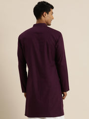 Men's Purpe Cotton Kurta