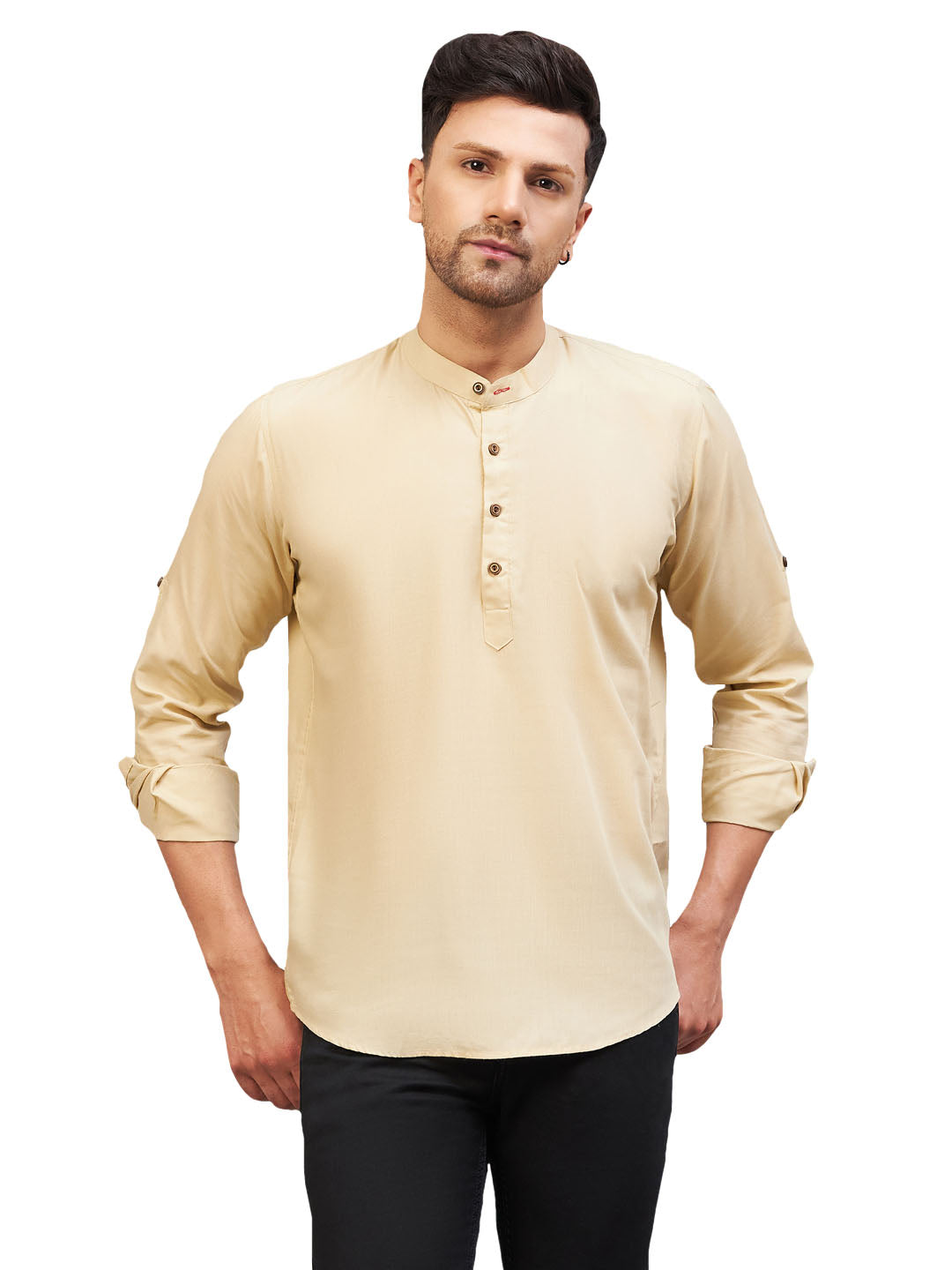 Men's Cream Cotton Blend Kurta