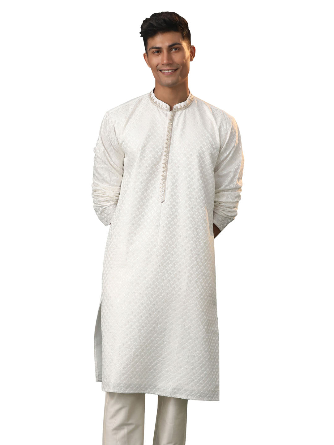 Men's White Cotton Kurta