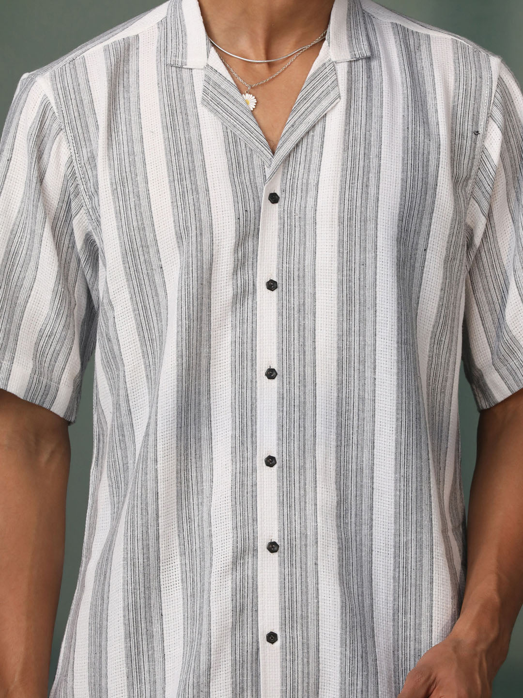 Men's Gray Cotton Ethnic Shirt