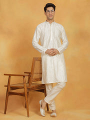 Men's Cream Viscose Kurta