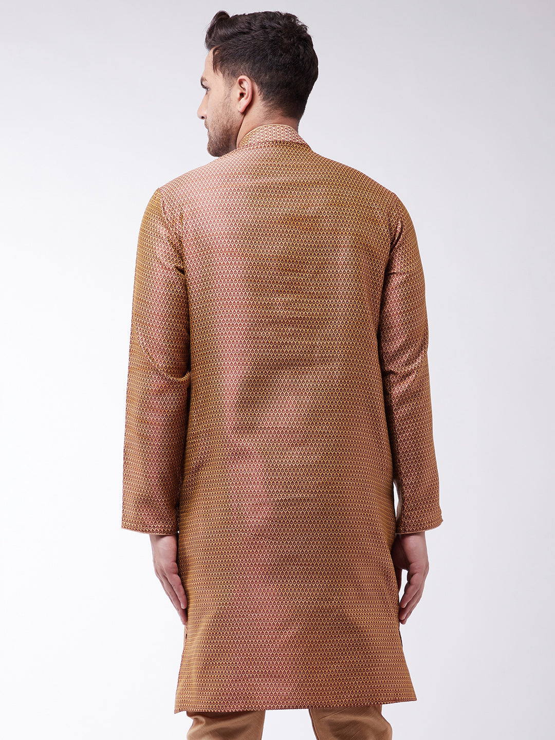 Men's Maroon Silk Blend Kurta