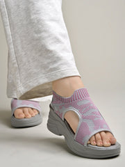 Shoetopia Lightweight Comfortable Daily Wear & Trendy Flatforms Grey Sandals for Women & Girls