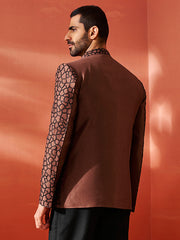 Men's Rust Silk Blend Jodhpuri