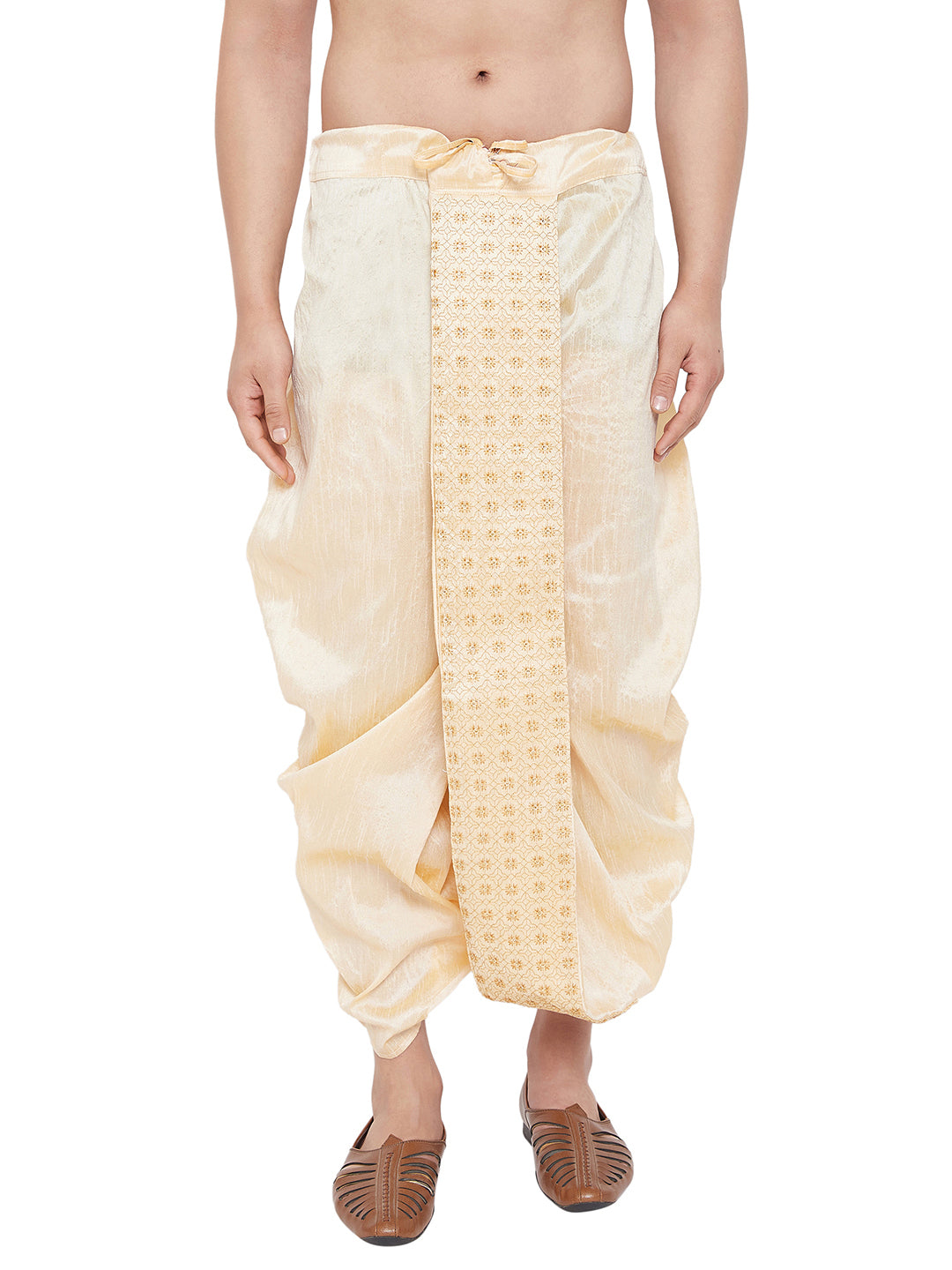 Men's Gold Embroidred Dhoti