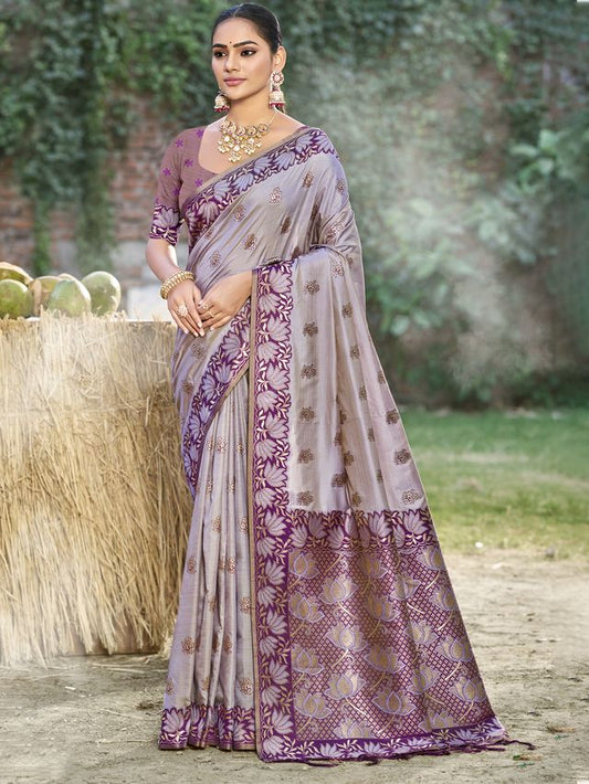 Sangam Prints Silk Woven Work Festival Tassle Saree