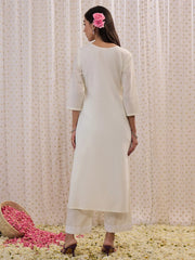 White Embroidered Straight Kurtas