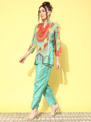 Indo Era Women Printed Tunic with Trousers Co-Ords