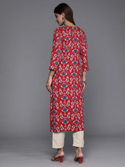 Maroon Printed Straight Kurtas