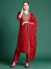 red-embroidered-straight-kurta-palazzos-with-dupatta-set