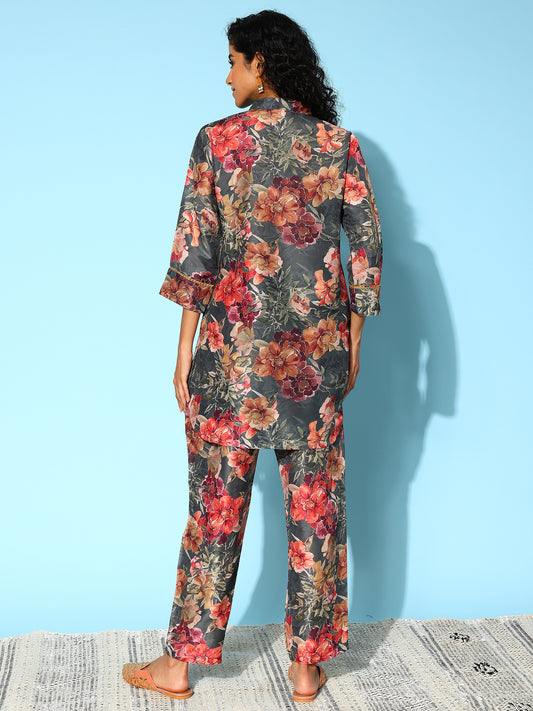 Indo Era Women Floral Printed Co-Ords Set