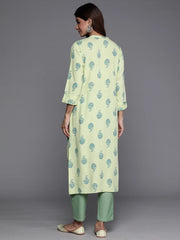 Green Printed Straight Kurtas