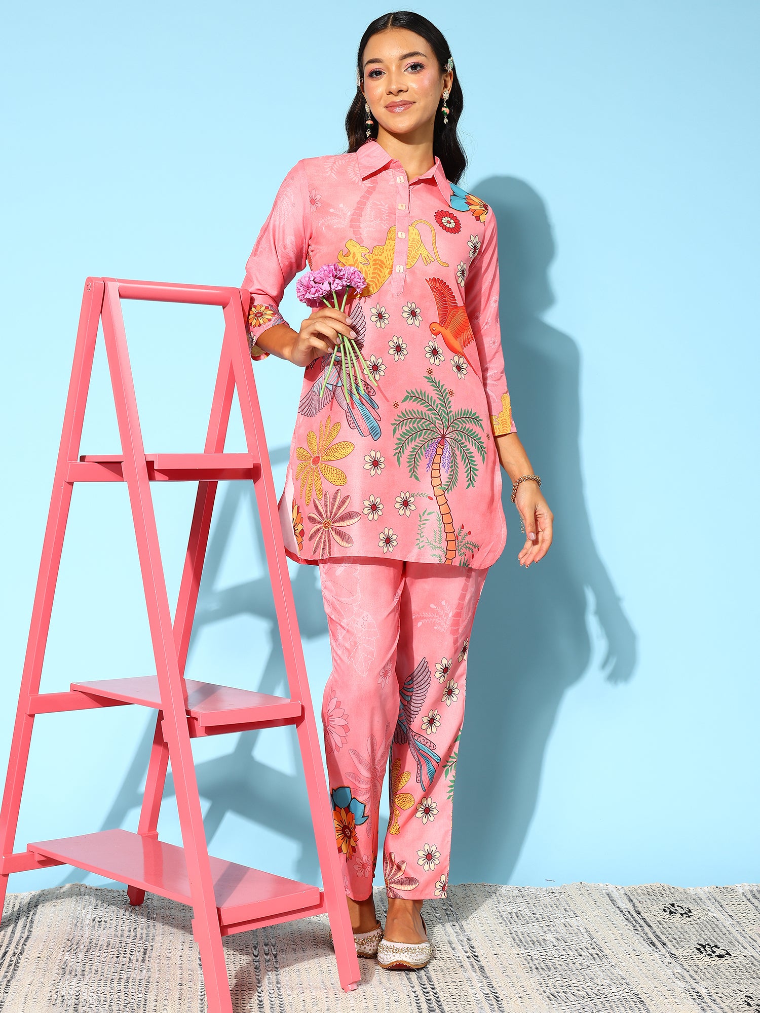 Indo Era Women Conversational Printed Co-Ords Set