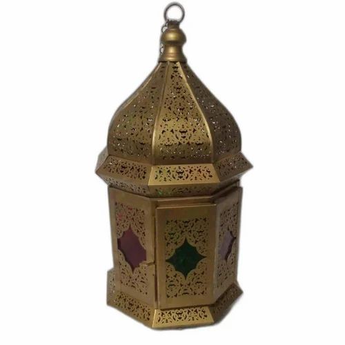 Golden Iron Moroccan Hanging Lantern