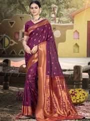 Silk Woven Work Festival Tassle Saree