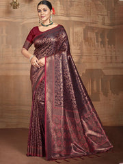 Silk Woven Work Festival Tassle Saree