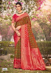 Silk Woven Work Festival Tassle Saree