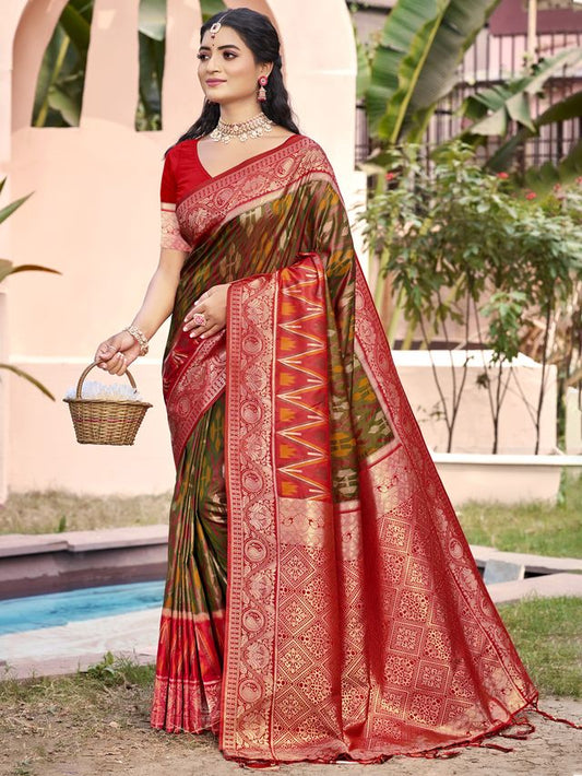 Silk Woven Work Festival Tassle Saree