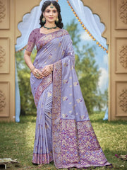 Banarasi Silk Woven Work Festival Tassle Saree