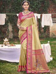 Paithani Silk Woven Work Festival Tassle Saree