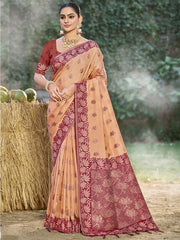 Sangam Prints Silk Woven Work Festival Tassle Saree