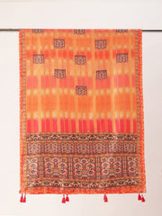 Sangam Prints Multi color Art Silk Printed Traditional Tassel Dupatta