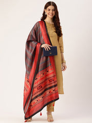 Sangam Prints Multi color Art Silk Printed Traditional Tassel Dupatta