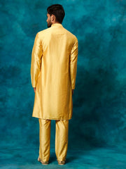 Shrestha By vastramay Men's Mustard Viscose Kurta Pyjama Set