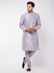 VM by Vastramay Men's LavAnder Silk Blend Kurta Pyjama Set