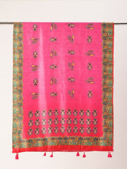 Sangam Prints Multi color Art Silk Printed Traditional Tassel Dupatta