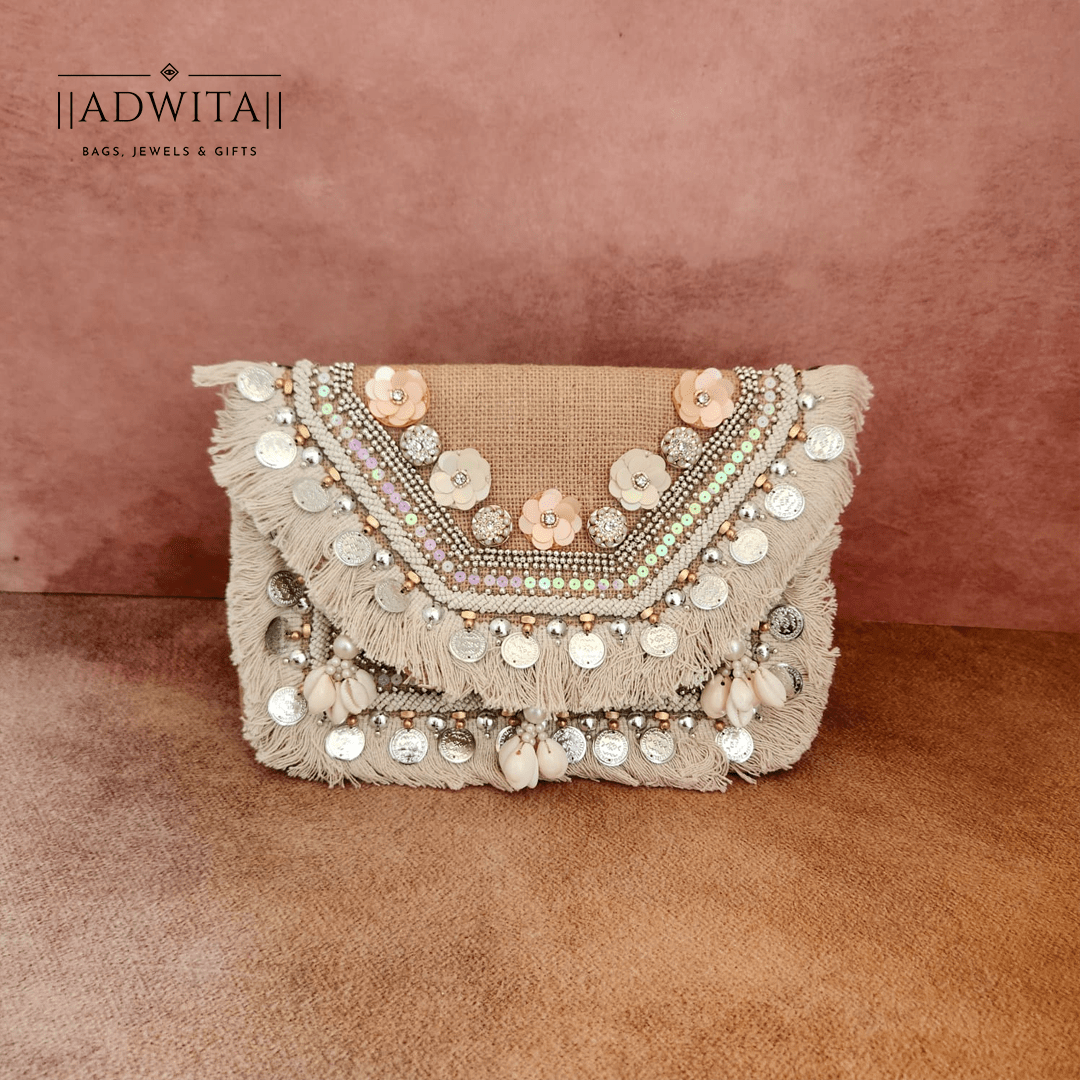 Banjara Bag (Peach and White)