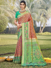 Silk Woven Work Festival Tassle Saree