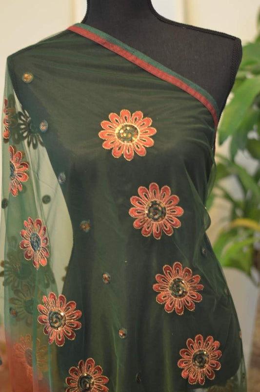 Net embroidered dupatta