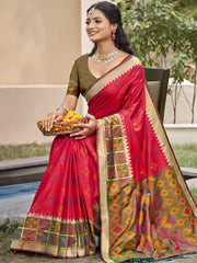 Silk Woven Work Festival Tassle Saree