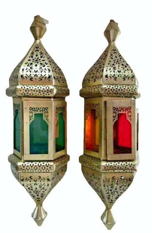 Moroccan Lantern Set of 2, Size: 12 Inches Height