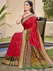 Silk Woven Work Festival Tassle Saree