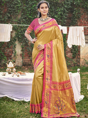 Paithani Silk Woven Work Festival Tassle Saree